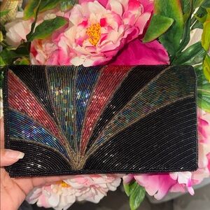 Multicolor Vintage Beaded Clutch